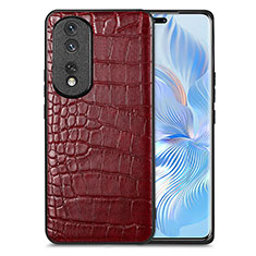 Coque Luxe Cuir Housse Etui S01D pour Huawei Honor 80 Pro 5G Rouge