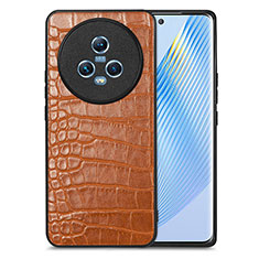 Coque Luxe Cuir Housse Etui S01D pour Huawei Honor Magic5 5G Marron