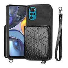 Coque Luxe Cuir Housse Etui S01D pour Motorola Moto G22 Noir