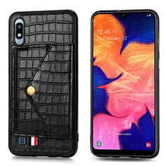 Coque Luxe Cuir Housse Etui S01D pour Samsung Galaxy A10 Noir