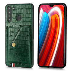 Coque Luxe Cuir Housse Etui S01D pour Samsung Galaxy A21 Vert