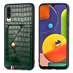 Coque Luxe Cuir Housse Etui S01D pour Samsung Galaxy A50S Vert