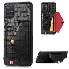 Coque Luxe Cuir Housse Etui S01D pour Samsung Galaxy A71 5G Noir