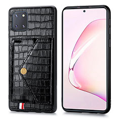 Coque Luxe Cuir Housse Etui S01D pour Samsung Galaxy A81 Noir