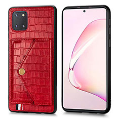 Coque Luxe Cuir Housse Etui S01D pour Samsung Galaxy A81 Rouge