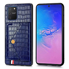 Coque Luxe Cuir Housse Etui S01D pour Samsung Galaxy A91 Bleu