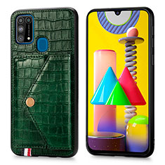 Coque Luxe Cuir Housse Etui S01D pour Samsung Galaxy M31 Vert