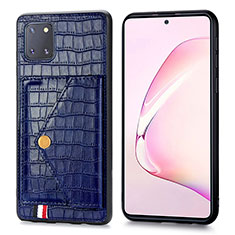 Coque Luxe Cuir Housse Etui S01D pour Samsung Galaxy M60s Bleu