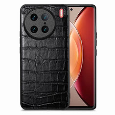 Coque Luxe Cuir Housse Etui S01D pour Vivo X90 Pro 5G Noir