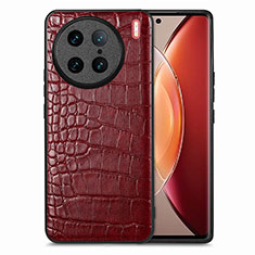 Coque Luxe Cuir Housse Etui S01D pour Vivo X90 Pro 5G Rouge