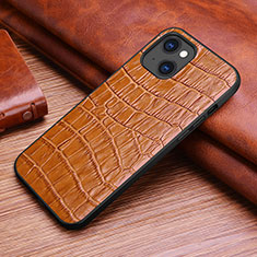 Coque Luxe Cuir Housse Etui S02 pour Apple iPhone 13 Marron