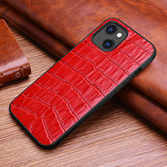 Coque Luxe Cuir Housse Etui S02 pour Apple iPhone 13 Mini Rouge