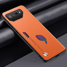 Coque Luxe Cuir Housse Etui S02 pour Asus ROG Phone 7 Orange