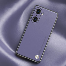 Coque Luxe Cuir Housse Etui S02 pour Huawei Honor 60 5G Violet Clair