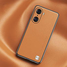 Coque Luxe Cuir Housse Etui S02 pour Huawei Honor 60 Pro 5G Orange