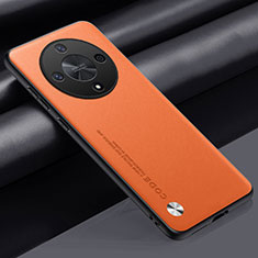 Coque Luxe Cuir Housse Etui S02 pour Huawei Honor X9b 5G Orange