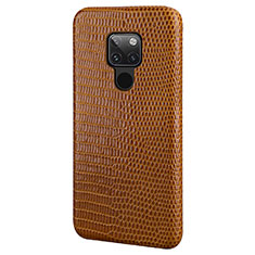 Coque Luxe Cuir Housse Etui S02 pour Huawei Mate 20 Marron