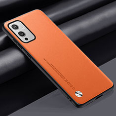 Coque Luxe Cuir Housse Etui S02 pour OnePlus 9 5G Orange