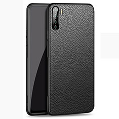 Coque Luxe Cuir Housse Etui S02 pour Oppo A91 Noir