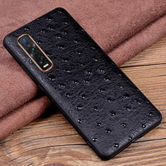 Coque Luxe Cuir Housse Etui S02 pour Oppo Find X2 Pro Noir