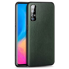 Coque Luxe Cuir Housse Etui S02 pour Oppo Reno3 Pro Vert