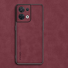 Coque Luxe Cuir Housse Etui S02 pour Oppo Reno9 Pro 5G Rouge