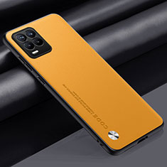 Coque Luxe Cuir Housse Etui S02 pour Realme 8 Pro Jaune