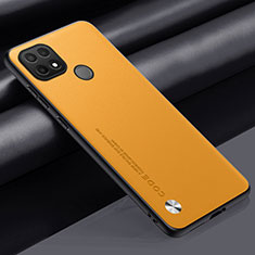 Coque Luxe Cuir Housse Etui S02 pour Realme C25Y India Jaune