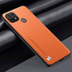 Coque Luxe Cuir Housse Etui S02 pour Realme C25Y India Orange