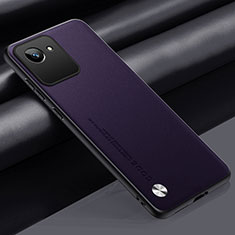 Coque Luxe Cuir Housse Etui S02 pour Realme C30 Violet