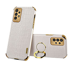 Coque Luxe Cuir Housse Etui S02 pour Samsung Galaxy A13 4G Blanc