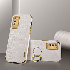 Coque Luxe Cuir Housse Etui S02 pour Samsung Galaxy F02S SM-E025F Blanc