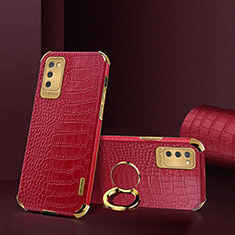 Coque Luxe Cuir Housse Etui S02 pour Samsung Galaxy M02s Rouge