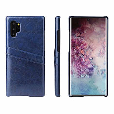 Coque Luxe Cuir Housse Etui S02 pour Samsung Galaxy Note 10 Plus Bleu