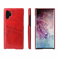 Coque Luxe Cuir Housse Etui S02 pour Samsung Galaxy Note 10 Plus Rouge