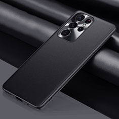 Coque Luxe Cuir Housse Etui S02 pour Samsung Galaxy S22 Ultra 5G Noir