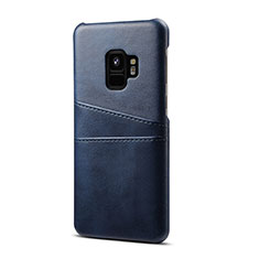 Coque Luxe Cuir Housse Etui S02 pour Samsung Galaxy S9 Bleu