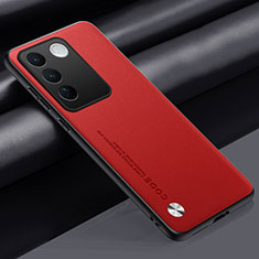 Coque Luxe Cuir Housse Etui S02 pour Vivo V27e 5G Rouge