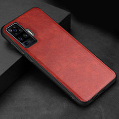 Coque Luxe Cuir Housse Etui S02 pour Vivo X50 Pro 5G Rouge