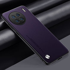 Coque Luxe Cuir Housse Etui S02 pour Vivo X90 Pro+ Plus 5G Violet