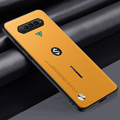 Coque Luxe Cuir Housse Etui S02 pour Xiaomi Black Shark 4 5G Jaune