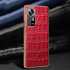 Coque Luxe Cuir Housse Etui S02 pour Xiaomi Mi 12 5G Rouge