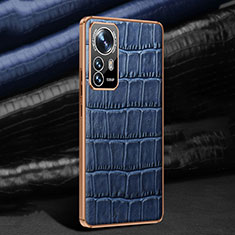 Coque Luxe Cuir Housse Etui S02 pour Xiaomi Mi 12S 5G Bleu