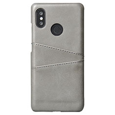 Coque Luxe Cuir Housse Etui S02 pour Xiaomi Mi 8 Gris