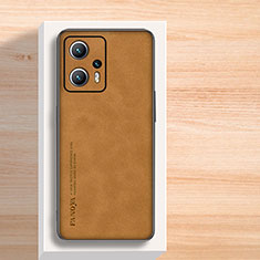 Coque Luxe Cuir Housse Etui S02 pour Xiaomi Redmi K50i 5G Marron