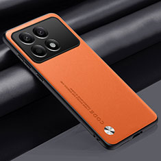 Coque Luxe Cuir Housse Etui S02 pour Xiaomi Redmi K70 5G Orange