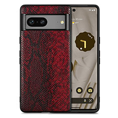 Coque Luxe Cuir Housse Etui S02D pour Google Pixel 7 5G Rouge