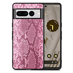 Coque Luxe Cuir Housse Etui S02D pour Google Pixel 7 Pro 5G Rose Rouge