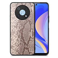 Coque Luxe Cuir Housse Etui S02D pour Huawei Enjoy 50 Pro Brun Clair