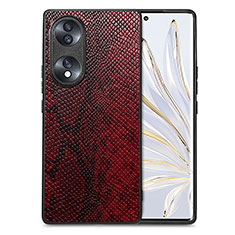 Coque Luxe Cuir Housse Etui S02D pour Huawei Honor 70 5G Rouge